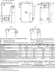 Размеры и подключения стальных твердотопливных отопительных котлов Logano S111