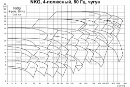 Характеристики NKG, 4-полюсный, 50 Гц, чугун